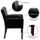 Chaise d’appoint ou de réception de luxe Flash Furniture en cuir noir avec pattes en acajou – image 5 sur 9