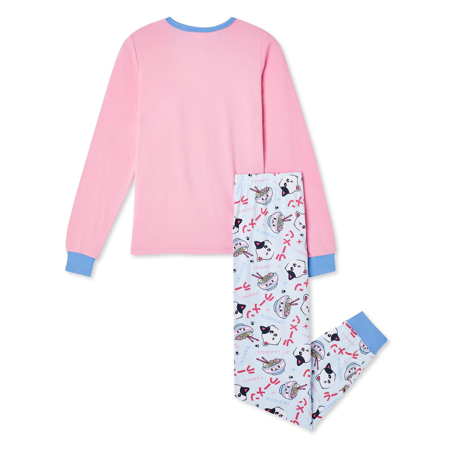 George Girls' Long Sleeve Tee and Pant Pajamas 2-Piece Set