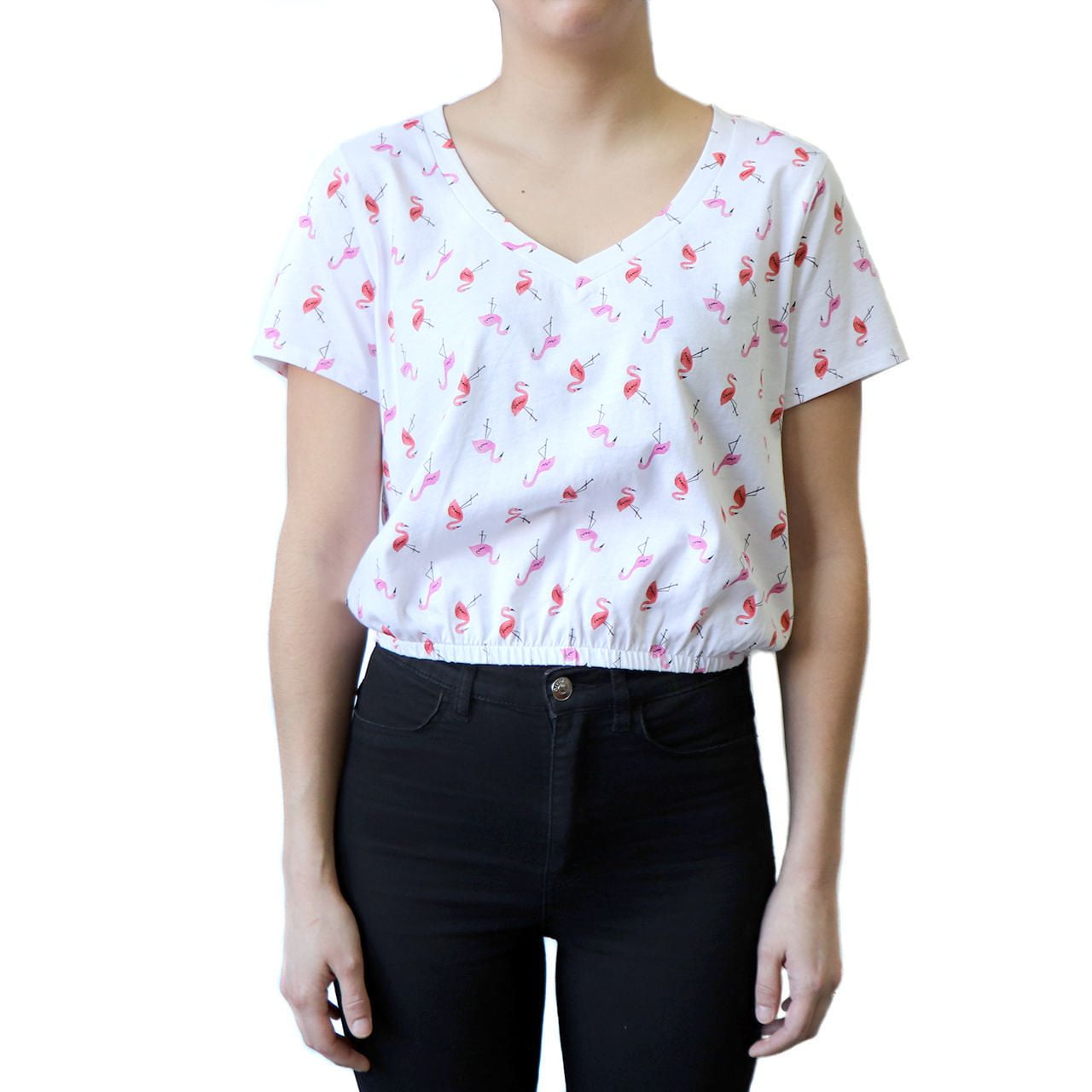 Tee-shirt à ourlet élastique pour femmes