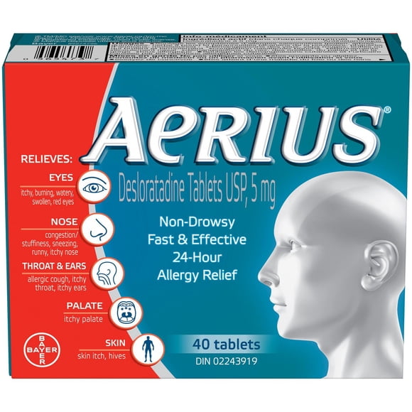 AERIUS Allergy Medicine, Fast Relief, 24-Hour, Non-Drowsy, 15 Symptoms