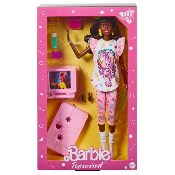Barbie Doll, Curly Black Hair, 80s Slumber Party, Barbie Rewind 