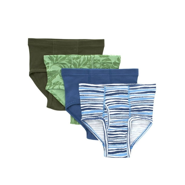 Hanes Boys Pure Comfort Organic Cotton Brief Underwear, 4 Pack, Assorted  Colours, Soft smooth seams to reduce irritation 