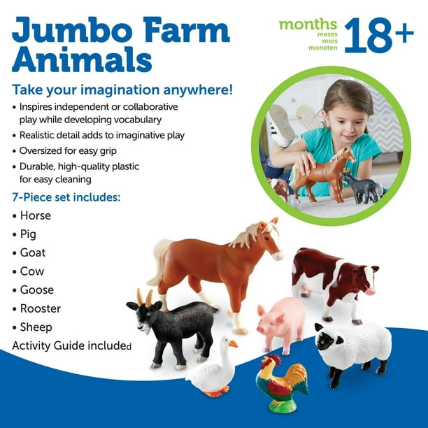 Learning Resources Jumbo Pets - 6 Pieces, Boys and Girls Ages 2+