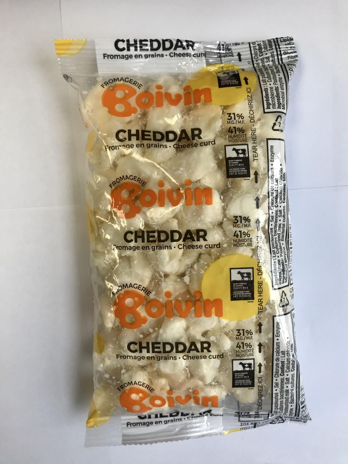 Boivin cheddar cheese curds (375 g), Fresh Boivin cheddar cheese curds