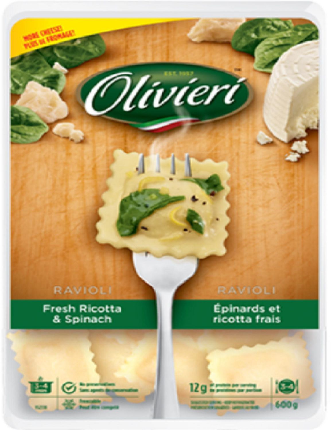 Olivieri® Fresh Ricotta Spinach Ravioli Pasta Walmart Canada