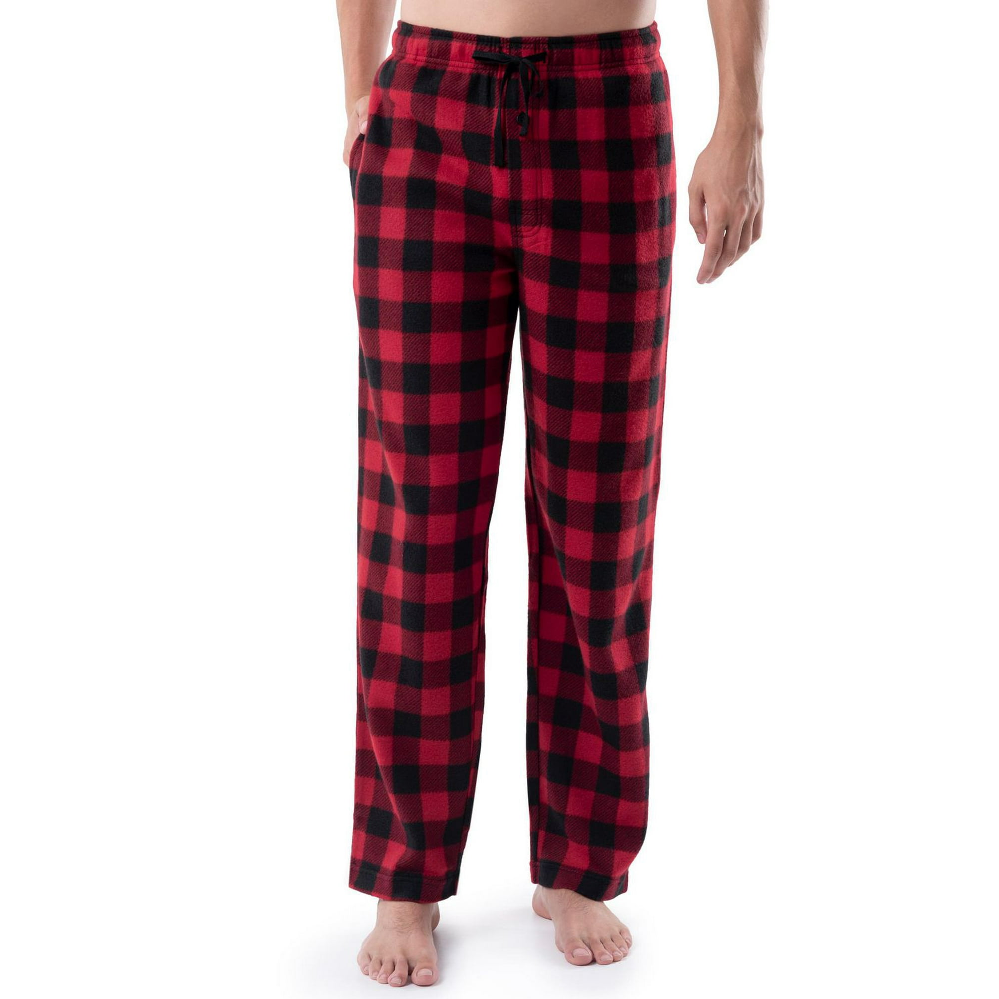 Fruit of the Loom Men's Fleece Sleep Pajama Pant Red