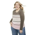 thumbnail image 1 of George Plus Women's Long Sleeve Stripe Top, 1 of 6