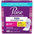 thumbnail image 1 of Poise Incontinence Pads for Women, 5 Drop Maximum Absorbency, Long Length, 39 Count, 1 of 7