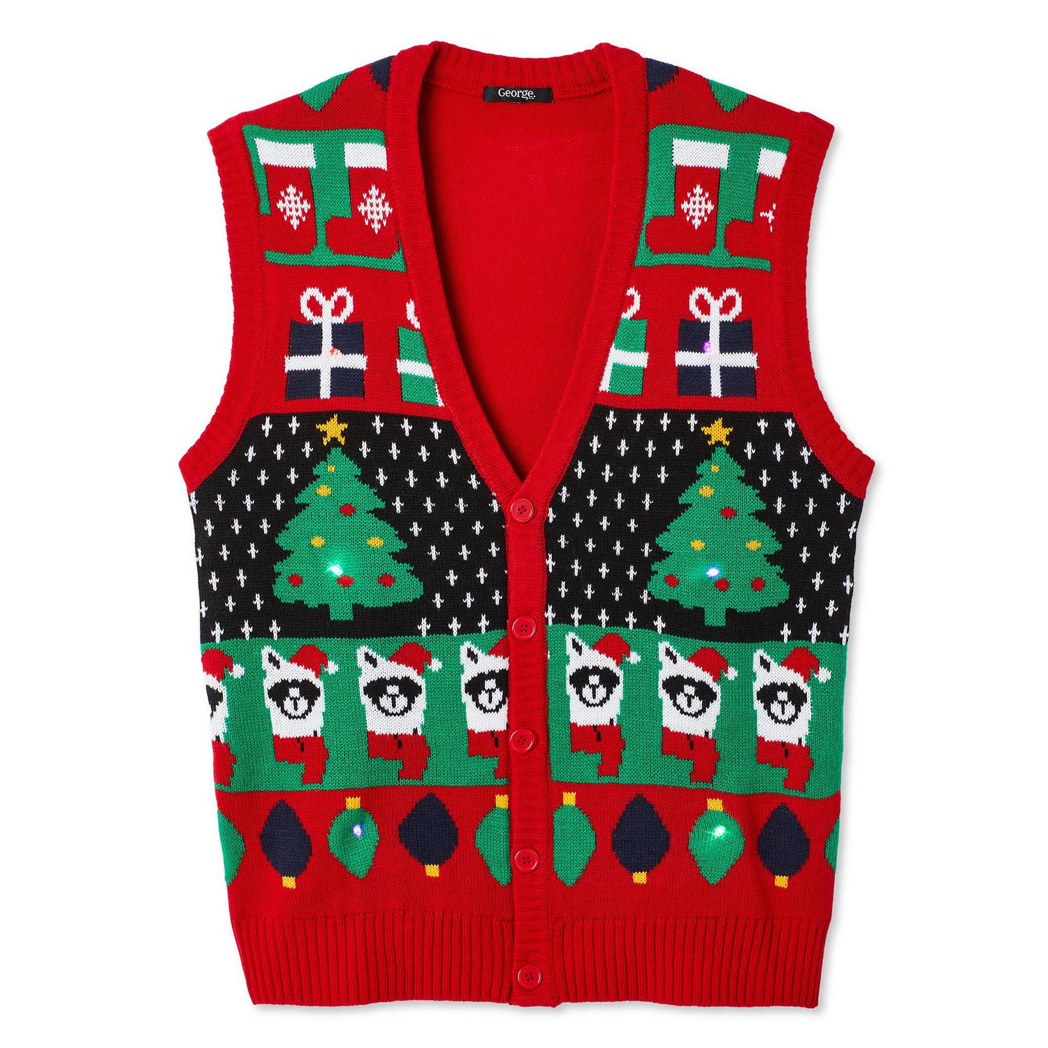 George Men's Holiday Sweater Vest