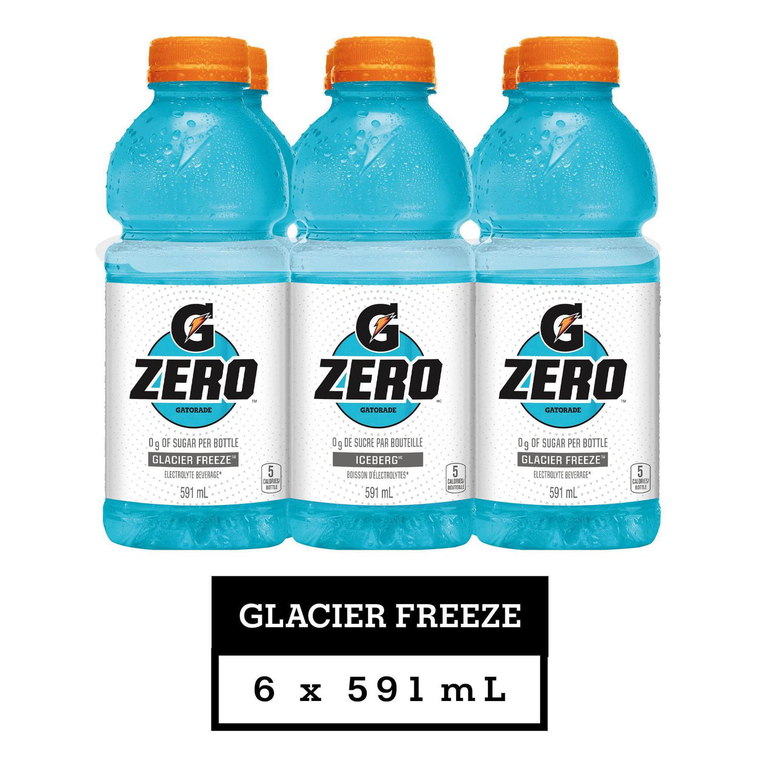 Gatorade Zero Sports Drink, Glacier Freeze, 591mL Bottles, 6 Pack ...