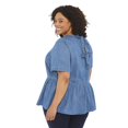 thumbnail image 3 of George Plus Women's Denim Tie Back Peplum Top, 3 of 6