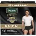 thumbnail image 1 of Depend Real Fit Incontinence Underwear for Men, Maximum Absorbency (Small/Medium and Large/Extra Large), 1 of 6