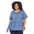 thumbnail image 1 of George Plus Women's Denim Tie Back Peplum Top, 1 of 6