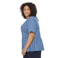 thumbnail image 2 of George Plus Women's Denim Tie Back Peplum Top, 2 of 6