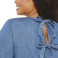 thumbnail image 4 of George Plus Women's Denim Tie Back Peplum Top, 4 of 6