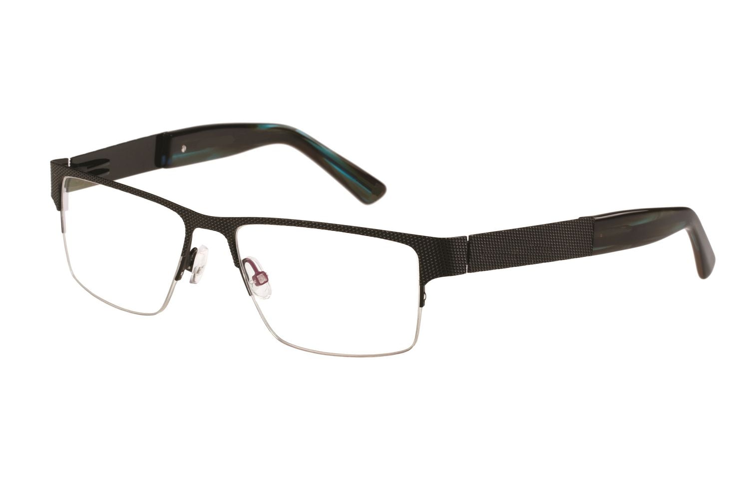 London Underground Men's LUO01 204 Black/Turquoise Eyeglasses