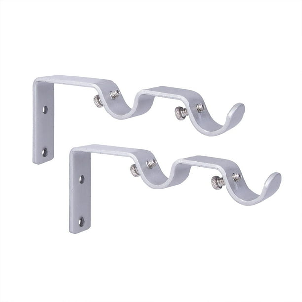 hometrends Double Curtain Rod Bracket Set, 1.58 cm. (5/8 in.) Diameter ...