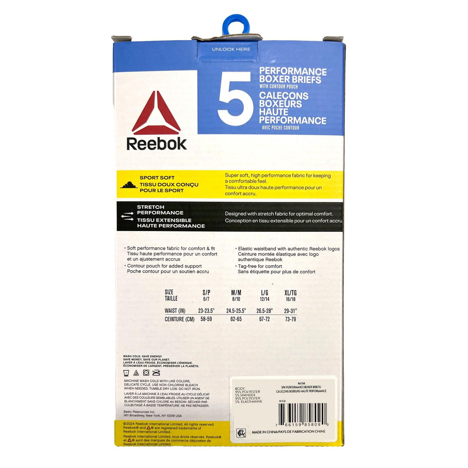 Reebok Boys' 5 Pack Performance Boxer Brief