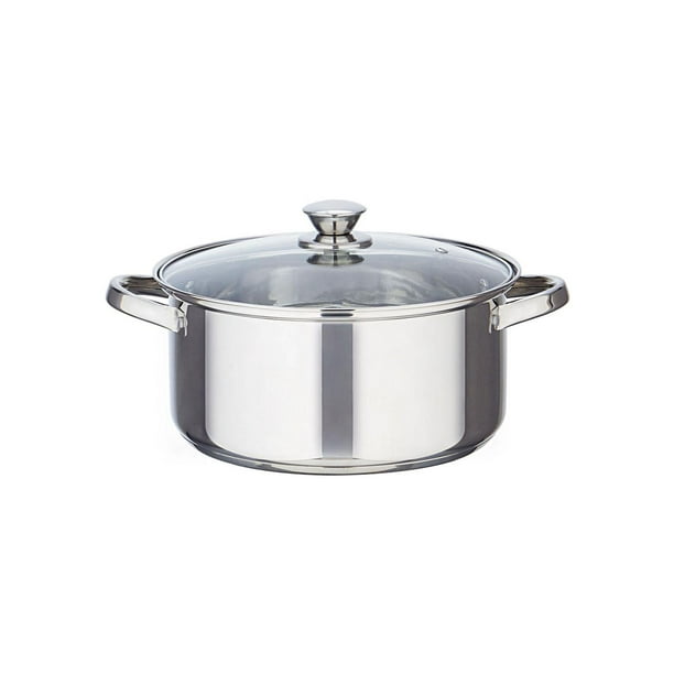 Mainstays Stainless Steel Dutch Oven with Glass Lid, 5 qt., riveted ...