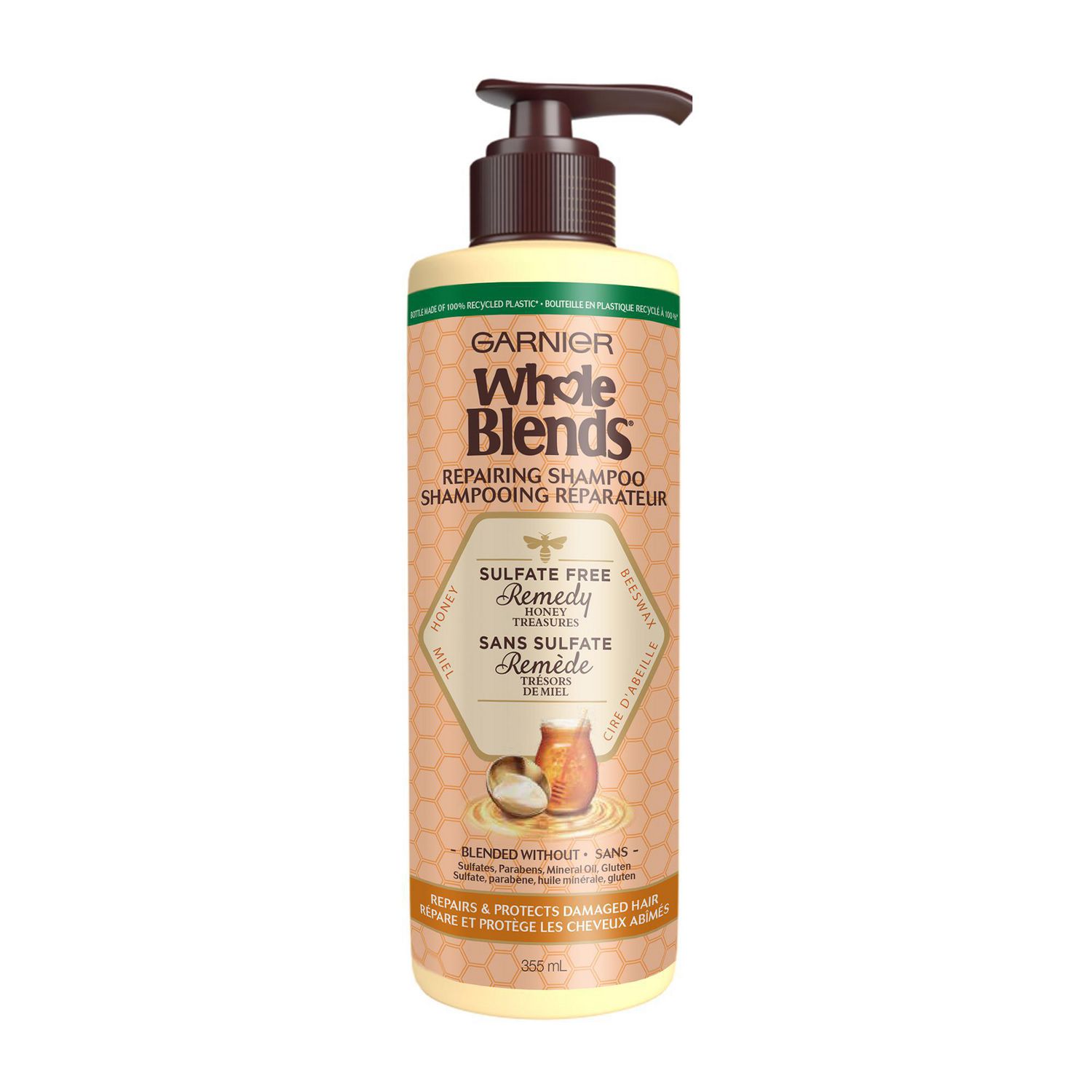 Garnier Whole Blends Sulfate Free Shampoo, For Damaged Hair, Up To 72
