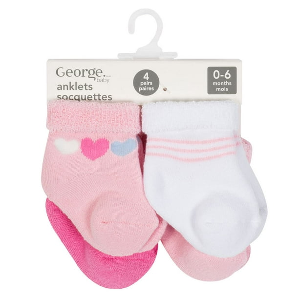 Socquettes de George baby pour bébé paquet de 4 fille rose 