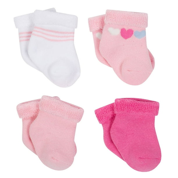 Socquettes de George baby pour bébé paquet de 4 fille rose