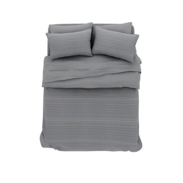 Mainstays Clipped Grey Stripe Bed in a Bag - Walmart.ca