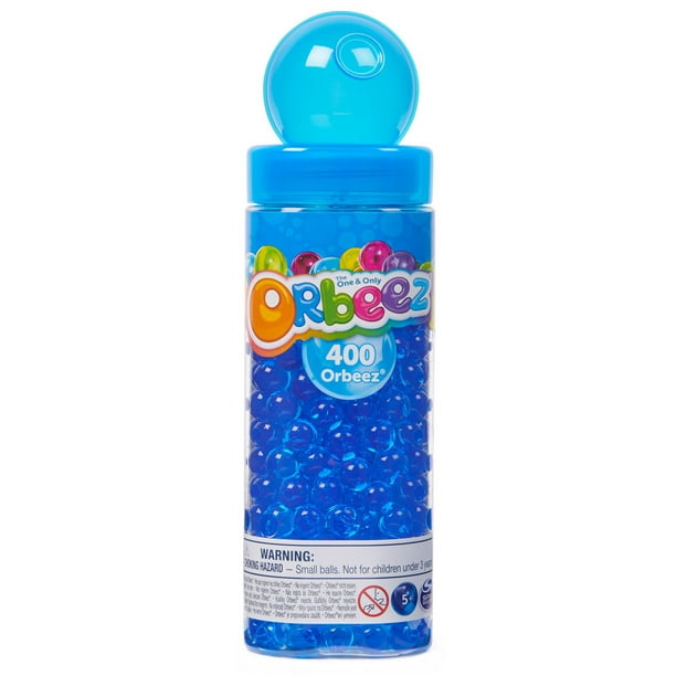 Orbeez Tubes, 400 billes Orbeez gonflées bleu vif, cuillère et boîte de