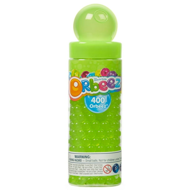 Orbeez Tubes, 400 billes Orbeez gonflées vertes, cuillère et boîte de