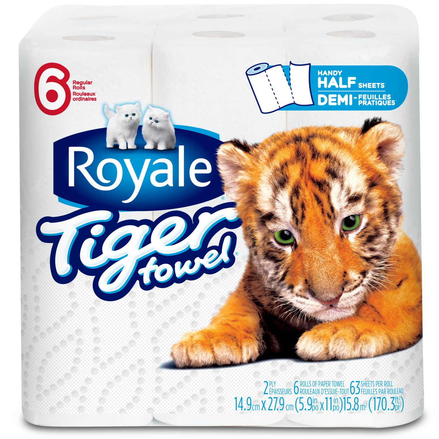 ROYALE® 2Ply Tiger Towel Handy Half Sheets Paper Towel Walmart Canada