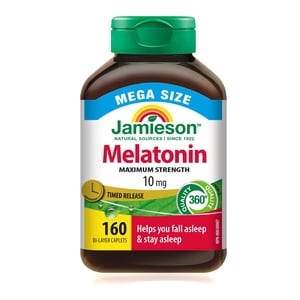 Jamieson Melatonin Timed Release Caplets, 10 mg, Max Strength, Mega Size, 160 ct
