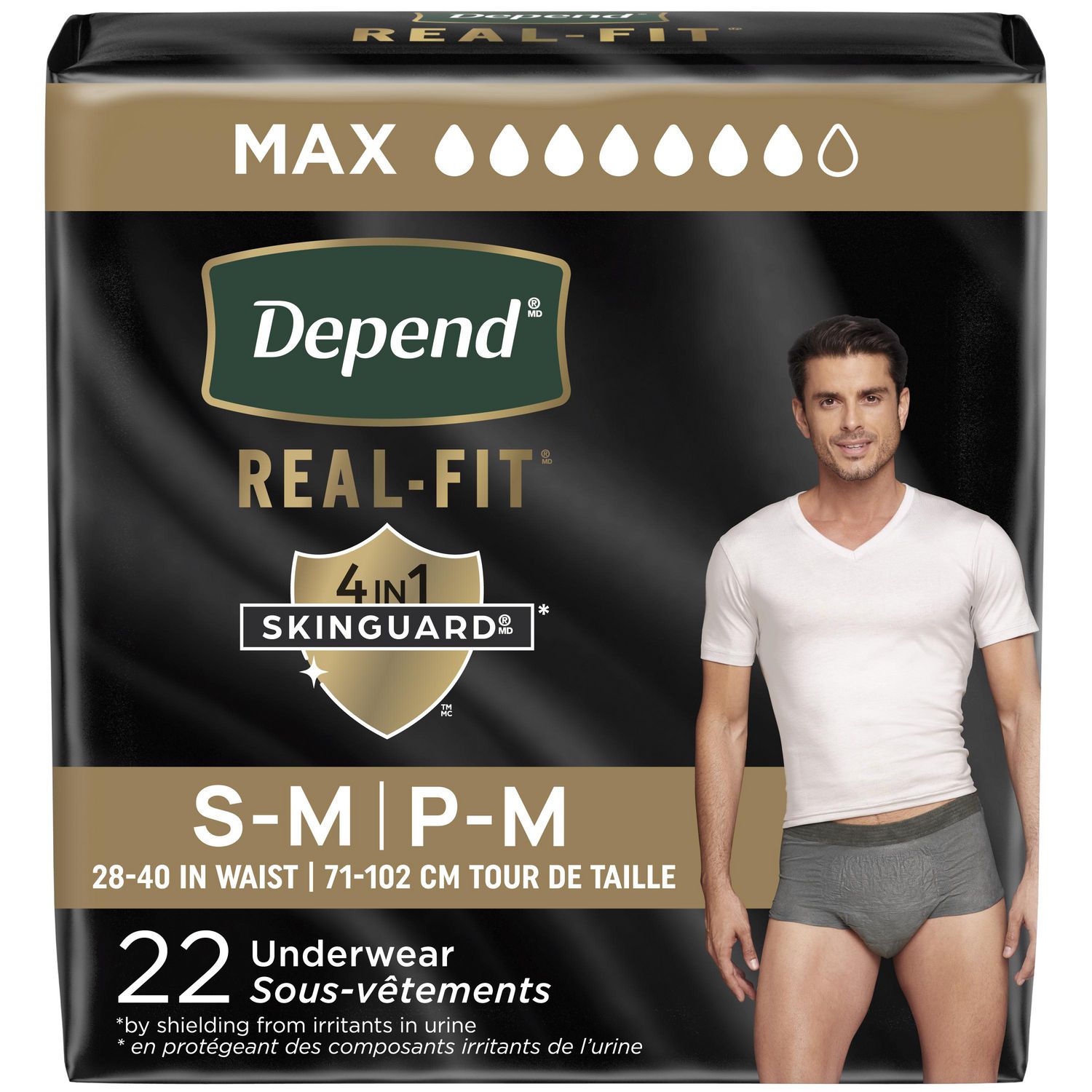 Depend Real Fit Incontinence Underwear for Men, Maximum Absorbency (Small/Medium and Large/Extra Large)