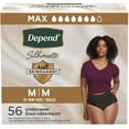 thumbnail image 1 of Depend Silhouette Incontinence Underwear for Women, Maximum Absorbency, Black (Small and Medium), 1 of 6