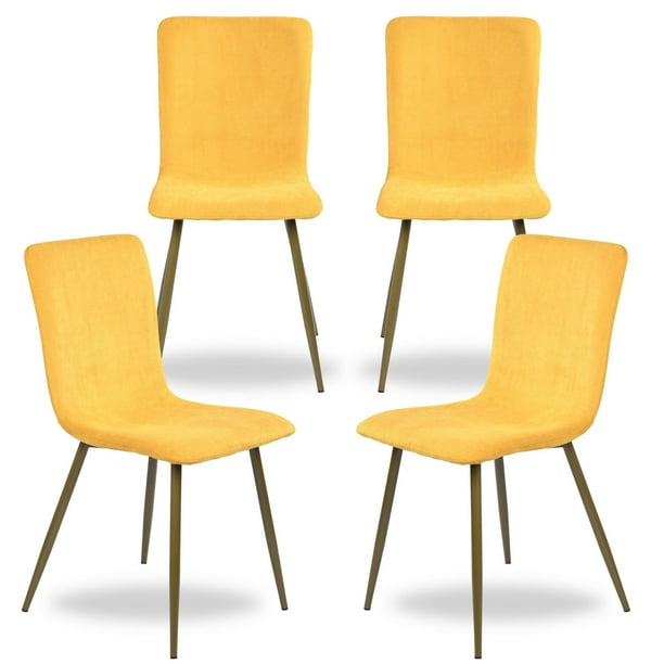 Homycasa Lot de 4 chaises de salle à manger modernes avec chaises d'appoint rembourrées en tissu