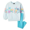 thumbnail image 1 of Disney Toddler Girls' Two Piece Stitch Sweatshirt Set, 1 of 1