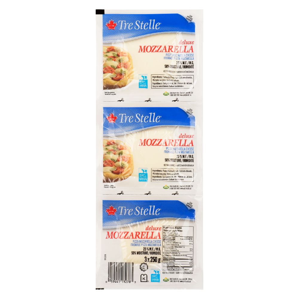 Tre Stelle Deluxe Pizza Mozzarella 3x250 g (750 g total)