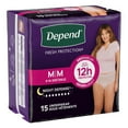 thumbnail image 2 of Depend Night Defense Adult Incontinence Underwear for Women, Overnight, Blush, S-XL, 2 of 6