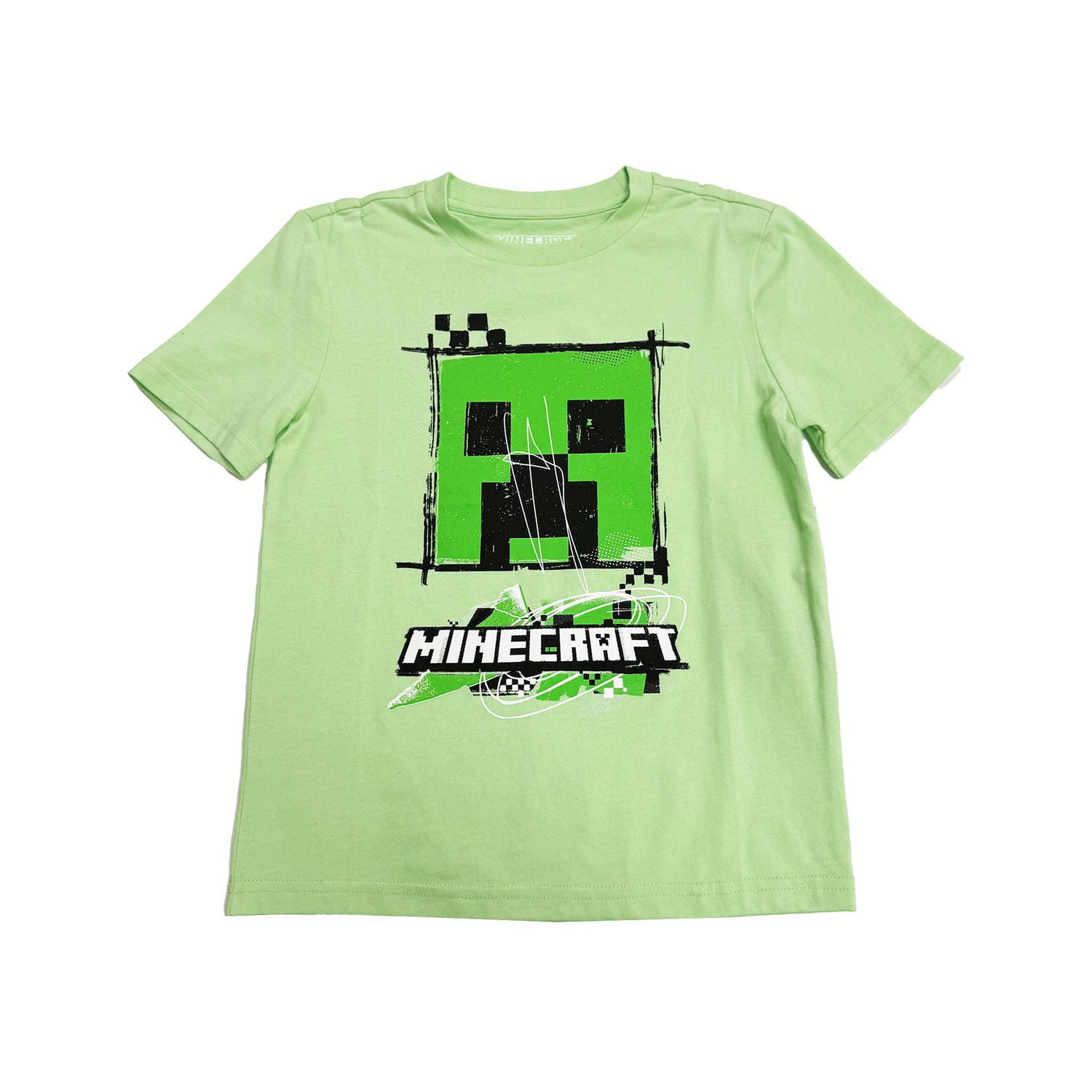 Minecraft Boys Creeper Feature Short Sleeve T Shirt Sizes XS XL