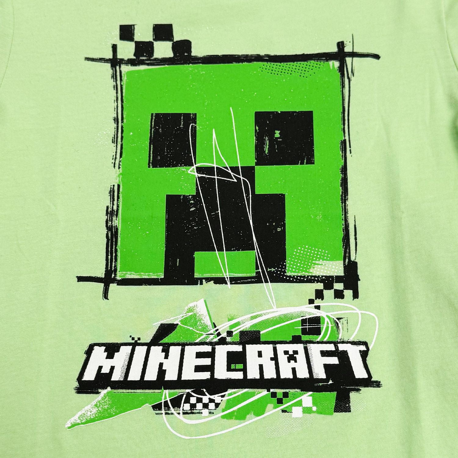 Minecraft Boys Creeper Feature Short Sleeve T Shirt Sizes XS XL Walmart