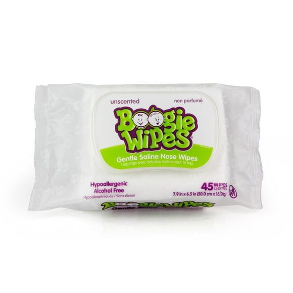 Lingettes douces Boogie Wipes pour le nez avec solution saline 45ct Boogie Wipes, 45 unités