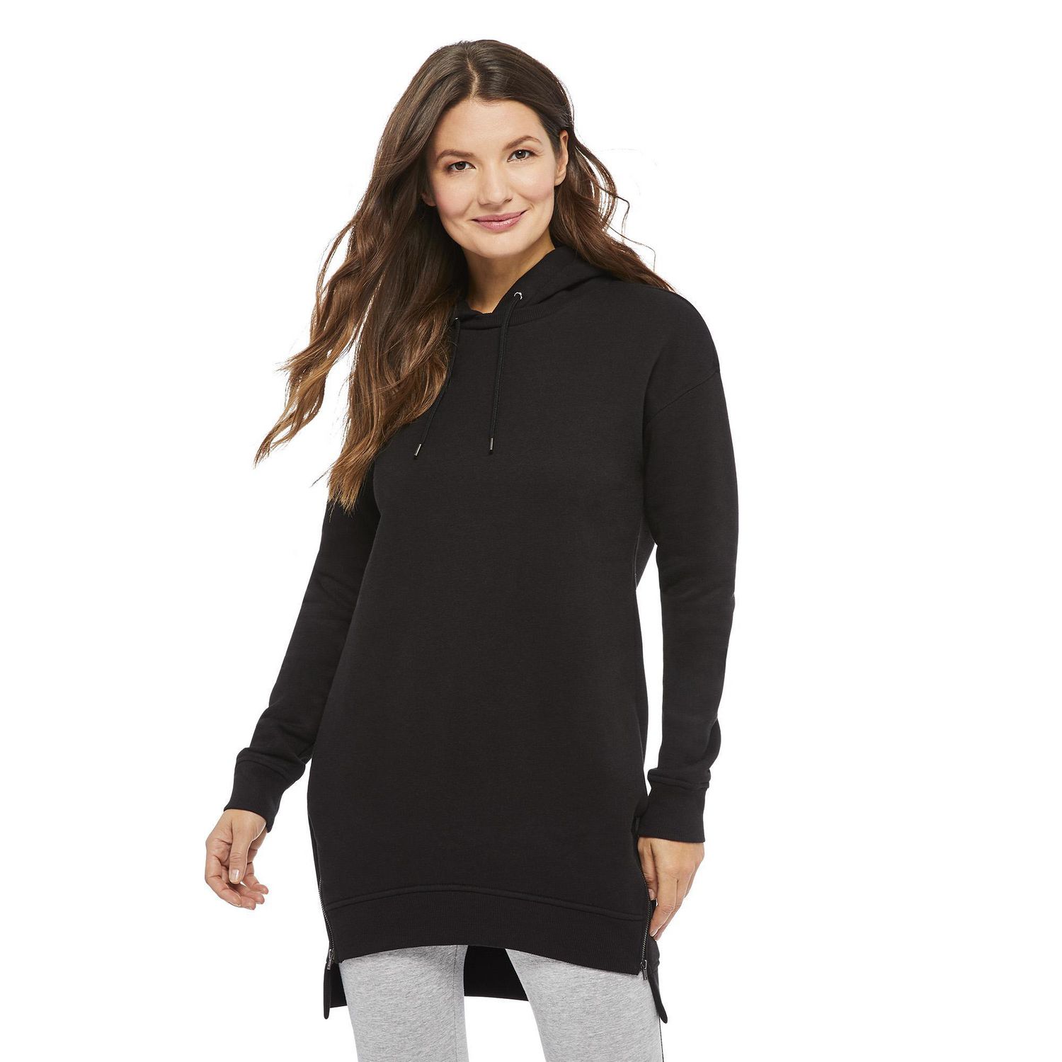 George Women's Fleece Hoodie Dress with Side Zips | Walmart Canada