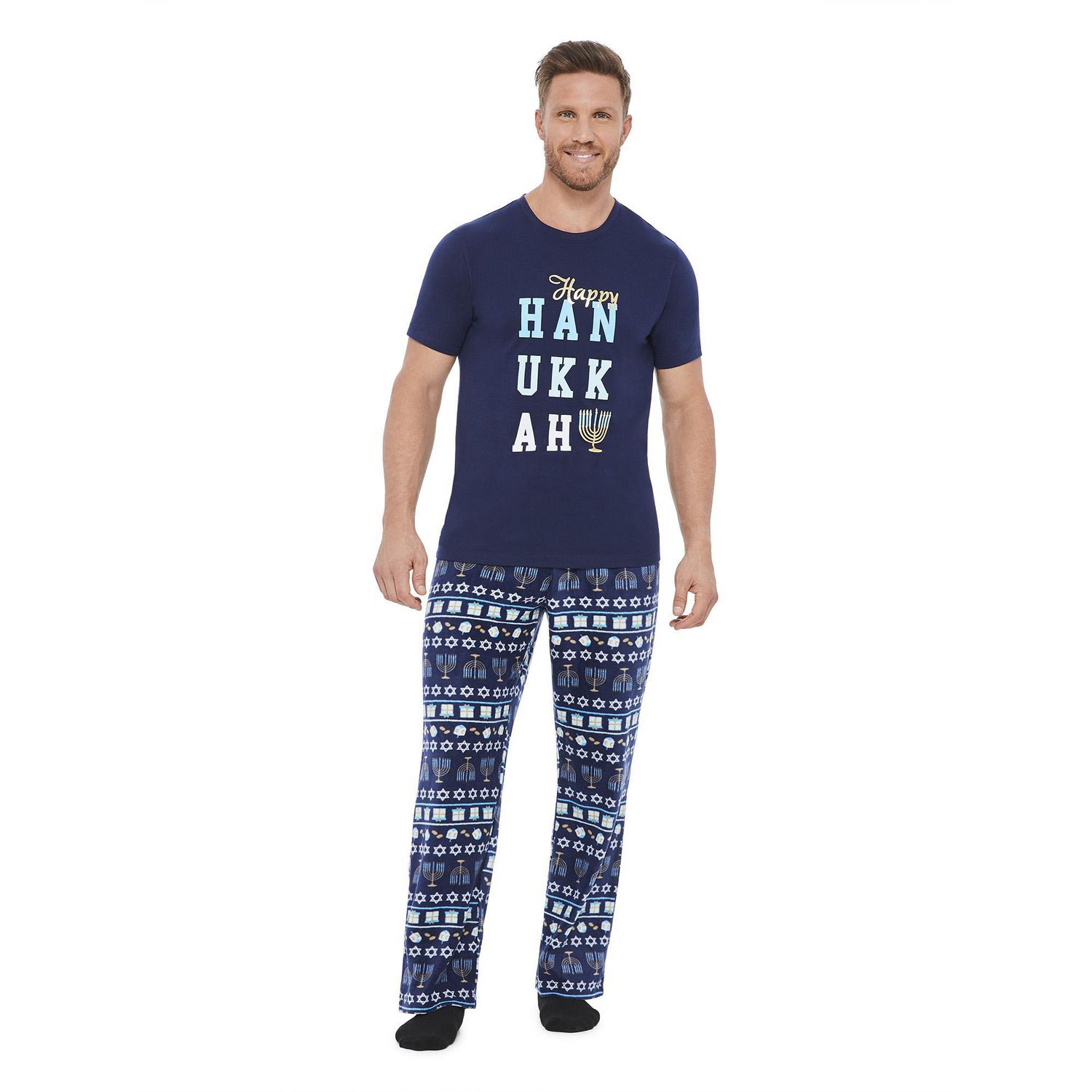 George Men&#39;s Family Program 2-Piece Hanukkah Pajama Set | Walmart Canada