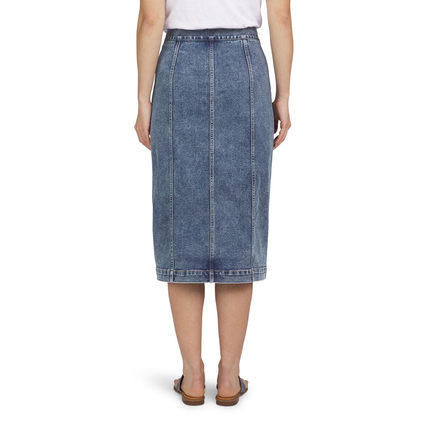 Jupe crayon midi en denim de coton avec poches pour femmes Chaps
