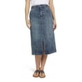 thumbnail image 1 of Chaps Women's Midi Cotton Denim Pencil Skirt with Pockets, 1 of 2