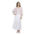thumbnail image 2 of Chaps Women's Elbow Sleeve Notch Neck Linen Top, 2 of 2