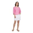 thumbnail image 2 of Chaps Women's Elbow Sleeve Notch Neck Linen Top, 2 of 2