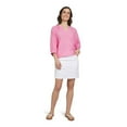 thumbnail image 2 of Chaps Women's Elbow Sleeve Notch Neck Linen Top, 2 of 2