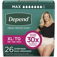 thumbnail image 1 of Sous-vêtement d’incontinence Depend Fresh Protection pour femmes, degré d’absorption maximal, couleur rosée, P-TTG, 1 of 6