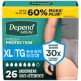 thumbnail image 1 of Depend Fresh Protection Adult Incontinence Underwear for Men, Disposable, Maximum, Grey, L, 1 of 5
