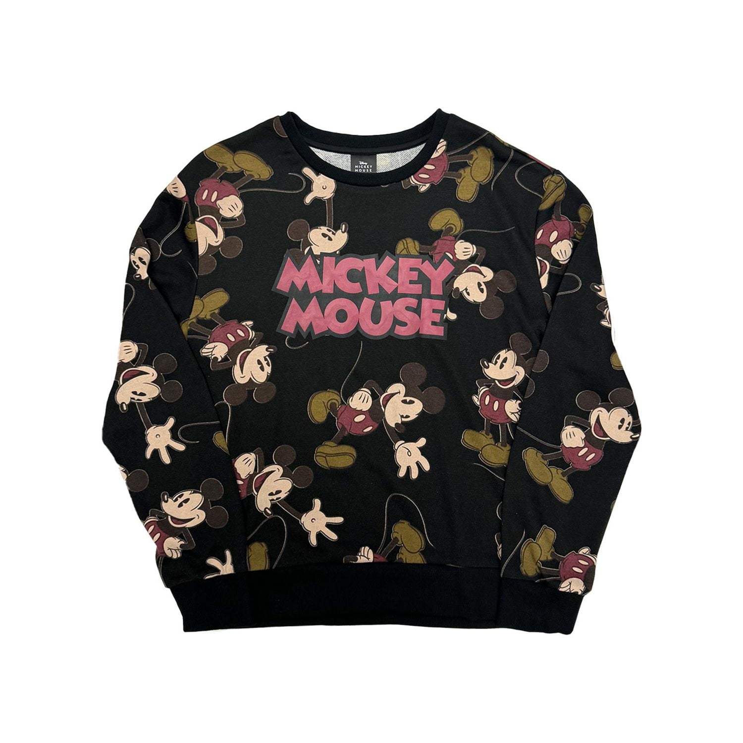 Disney Mickey Mouse Ladies Vintage Long Sleeve Crew